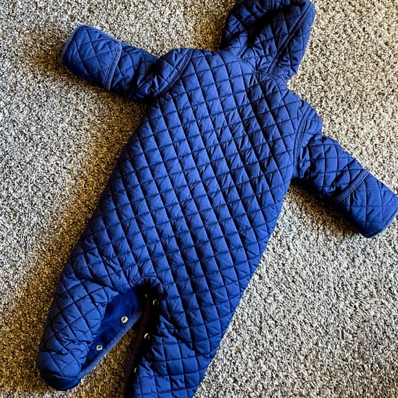 Ralph Lauren Infant Baby Boy Navy Blue Snowsuit Winter Bunting 6M Fleece-Lined - Picture 6 of 9